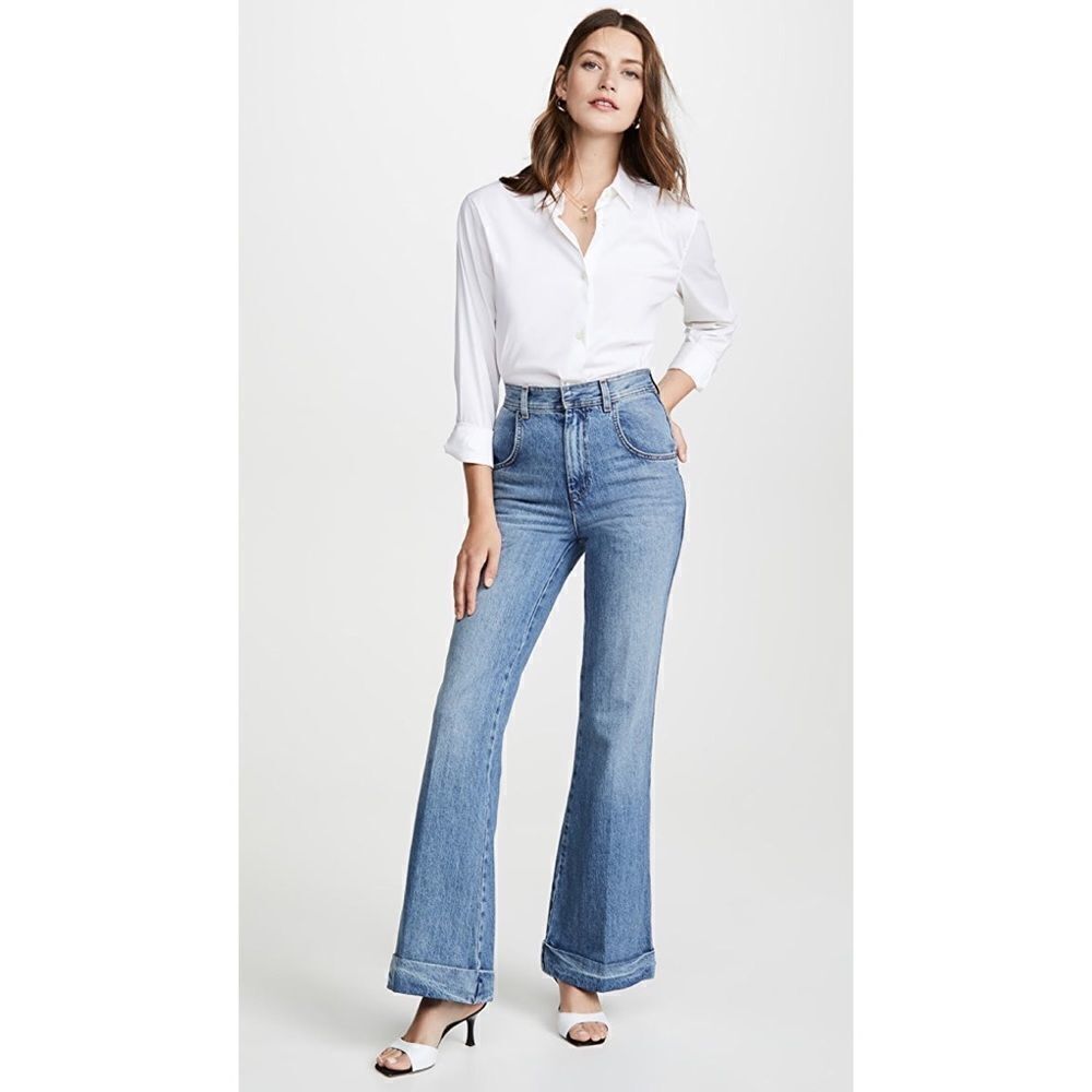 RE/DONE The 70'S Ultra High Rise Cuffed Bell Bottom Jeans size 26”